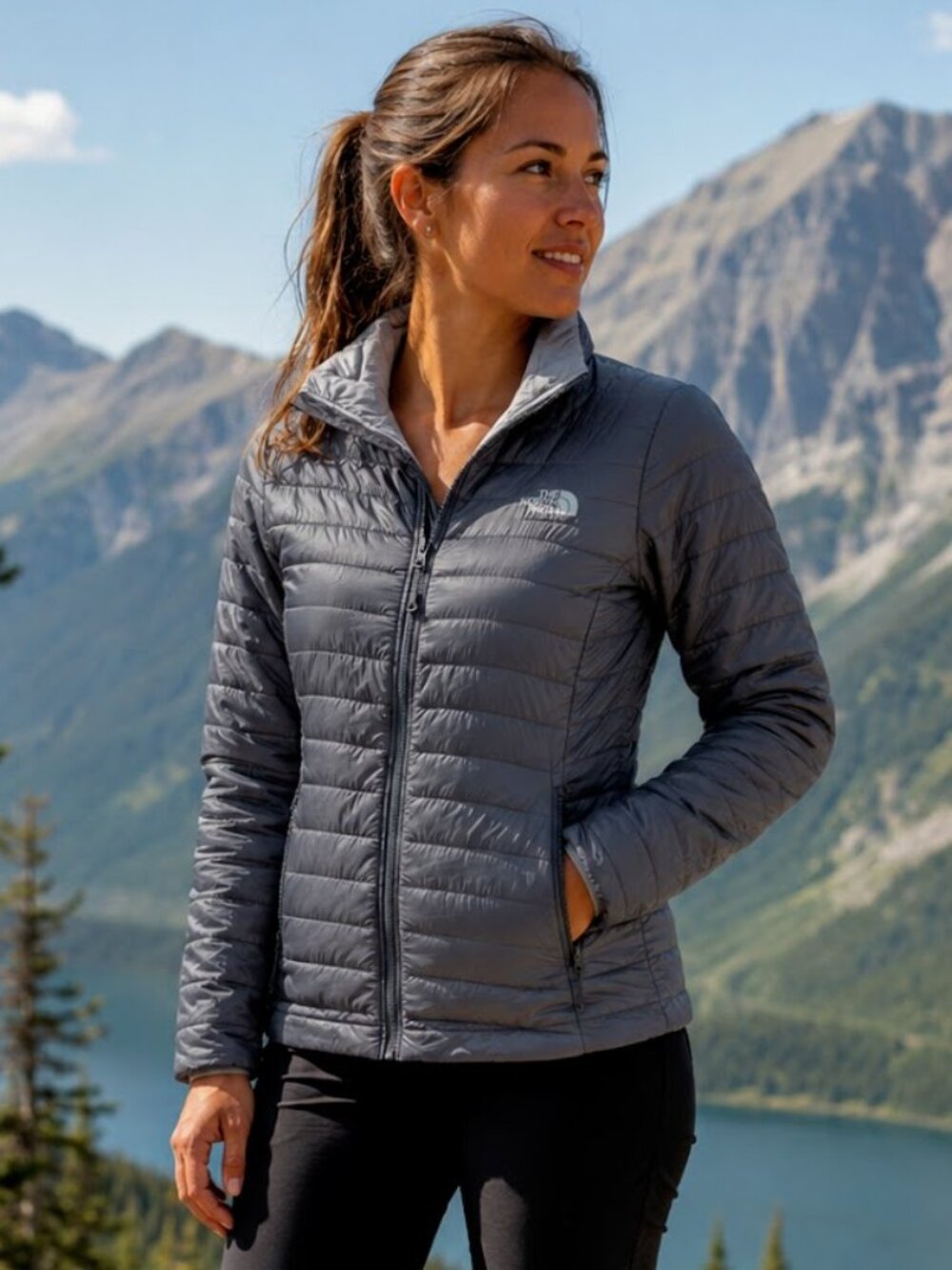 The North Face 800 Pro Goose Down Packable Jacket Womens XS Gray Pertex Puffer